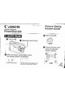 Canon PowerShot 600 manual. Camera Instructions.